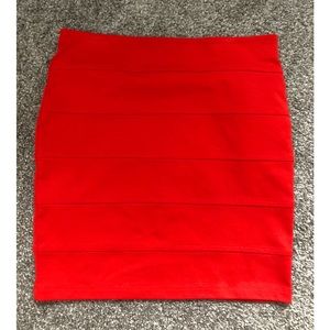 Forever XXI Bright Orange Pencil Skirt